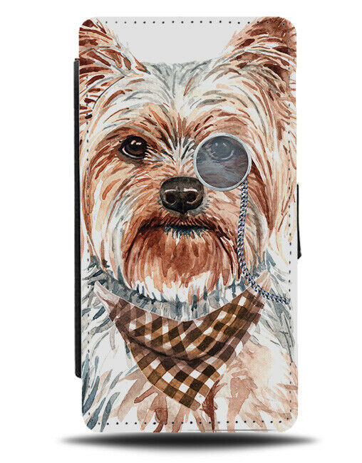 Yorkshire Terrier Flip Wallet Phone Case Monocol Banada Gentleman Posh K651