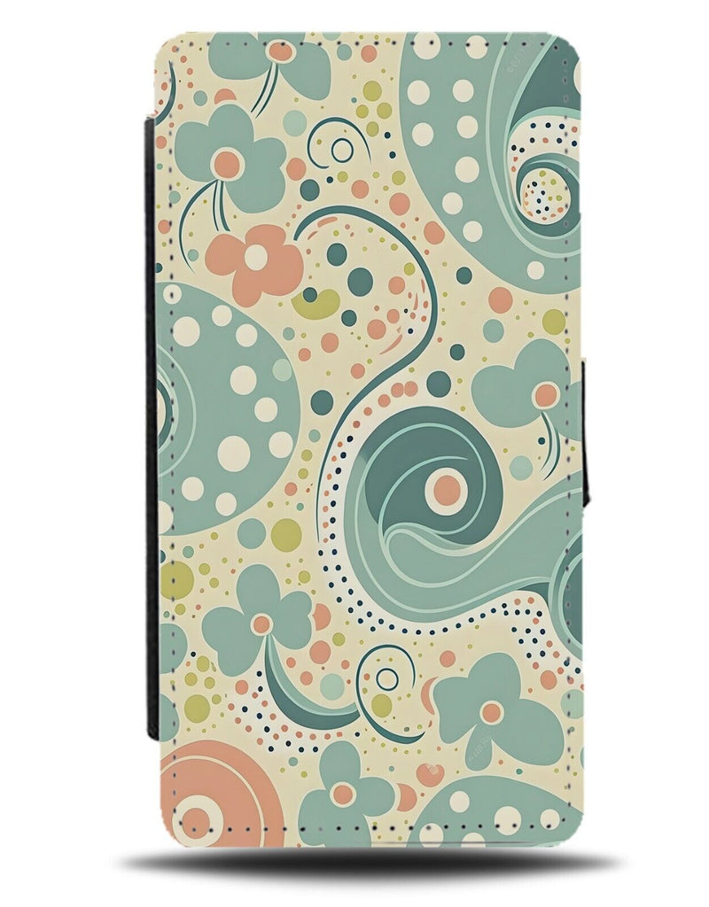 Paisley Flowers Flip Wallet Case Floral Flower Shapes Picture Photo Design An81