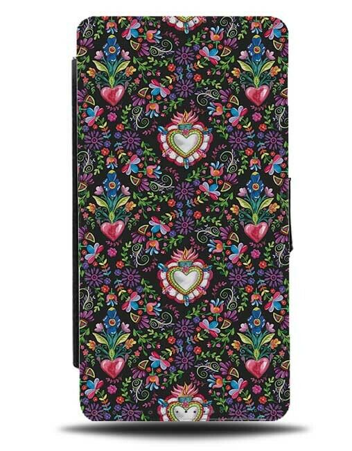 Traditional Russian Pattern Flip Wallet Case Floral Flowers Russia Print F762