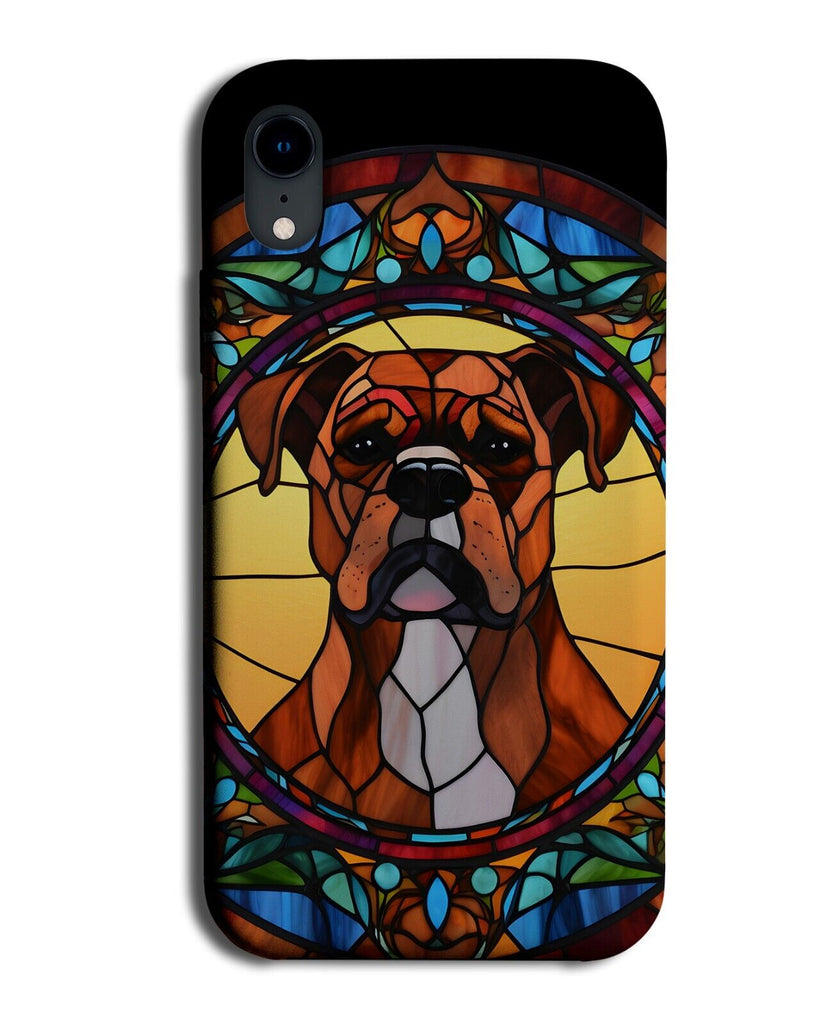 Brown Boxer Dog Stained Glass Design Phone Case Cover Stain Dogs Rottweiler BX60