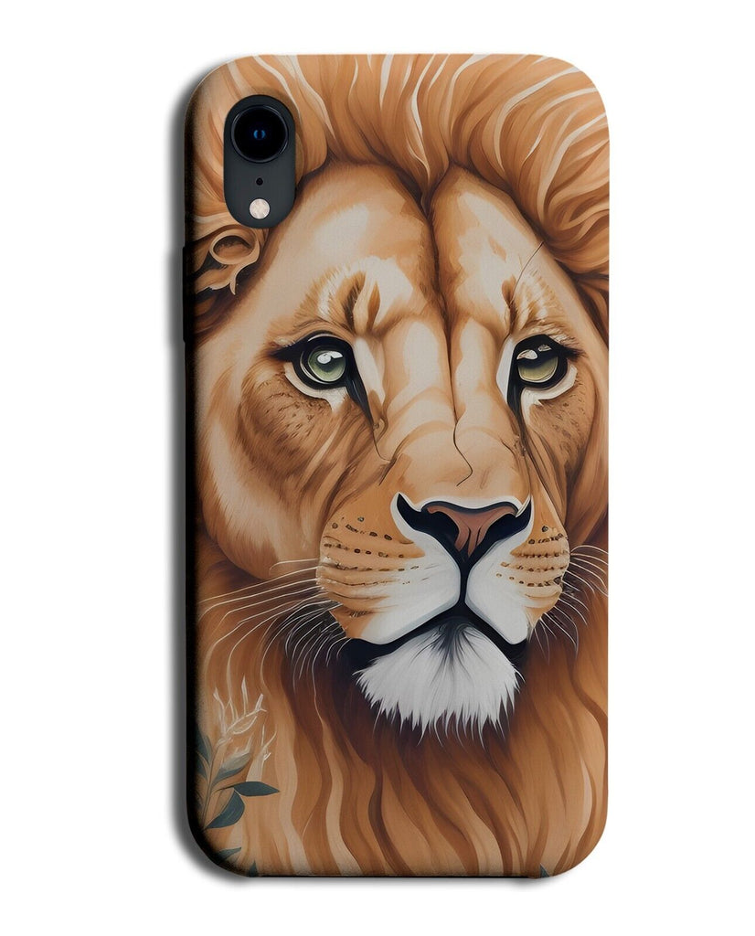 African Lions Face Phone Case Cover Lion Africa Simplistic Airbrush Art BG11