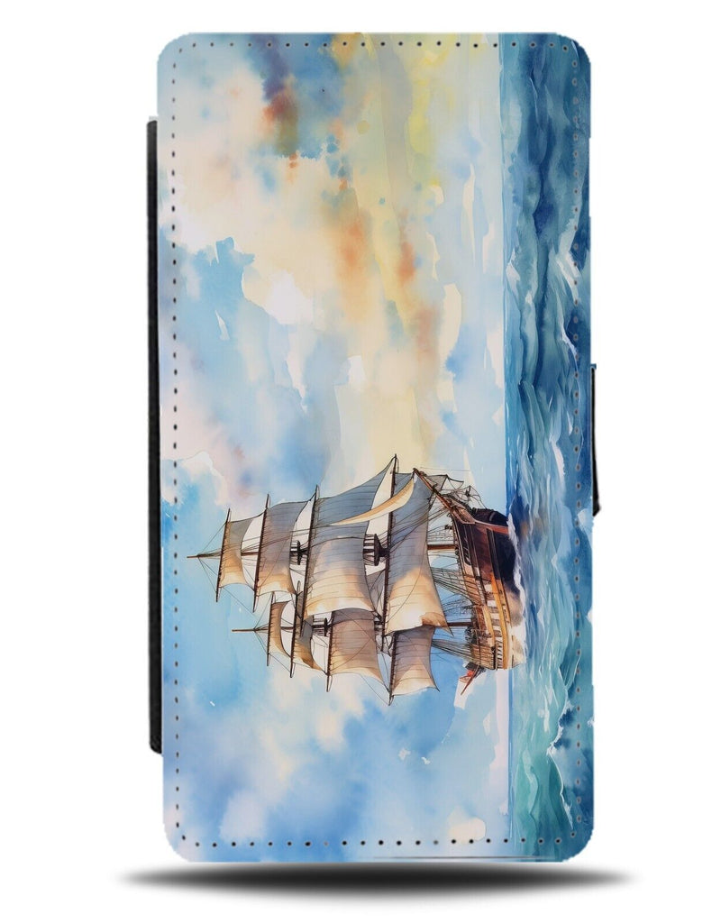 Watercolour Pirate Ship Painting Flip Wallet Case Pirates Water Colour AY74