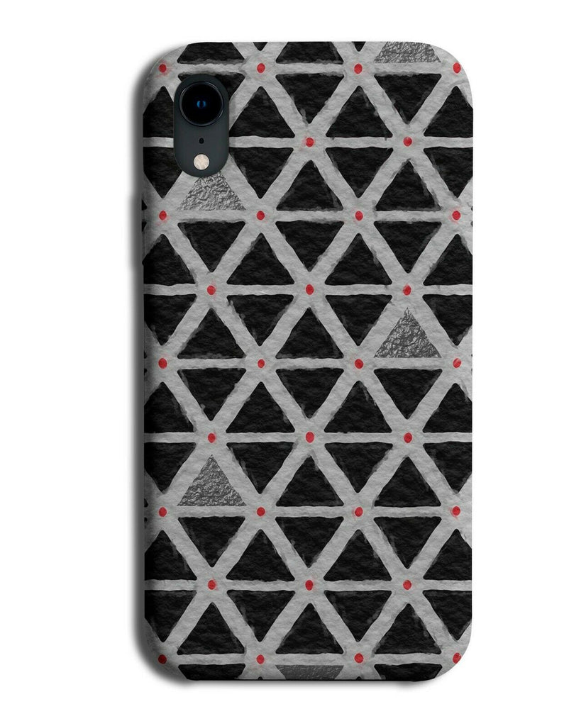 Grey Red and Black Dark Patterned Phone Case Cover Pattern Shapes F175