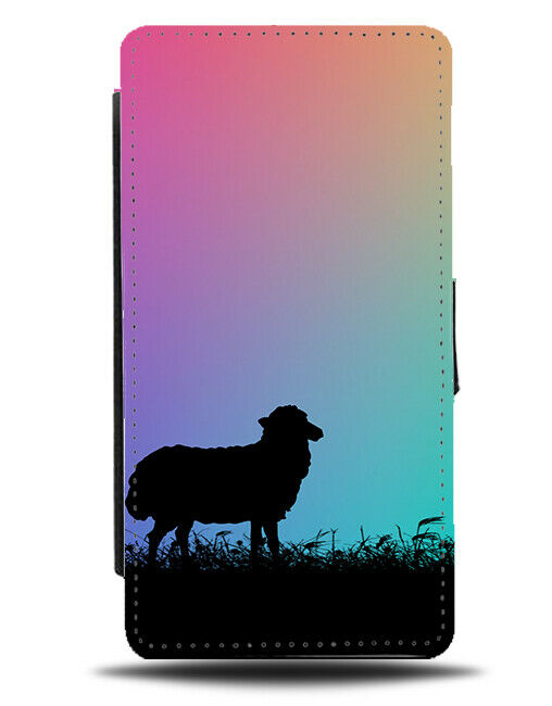 Sheep Silhouette Flip Cover Wallet Phone Case Lamb Lambs Multicolour Shape I069