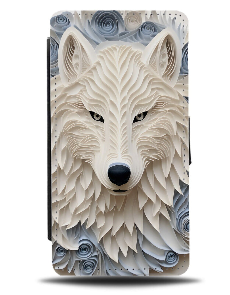 White Artic Wolf Flip Wallet Case Wolfs Wolves Face Head Artwork Antartic CZ39