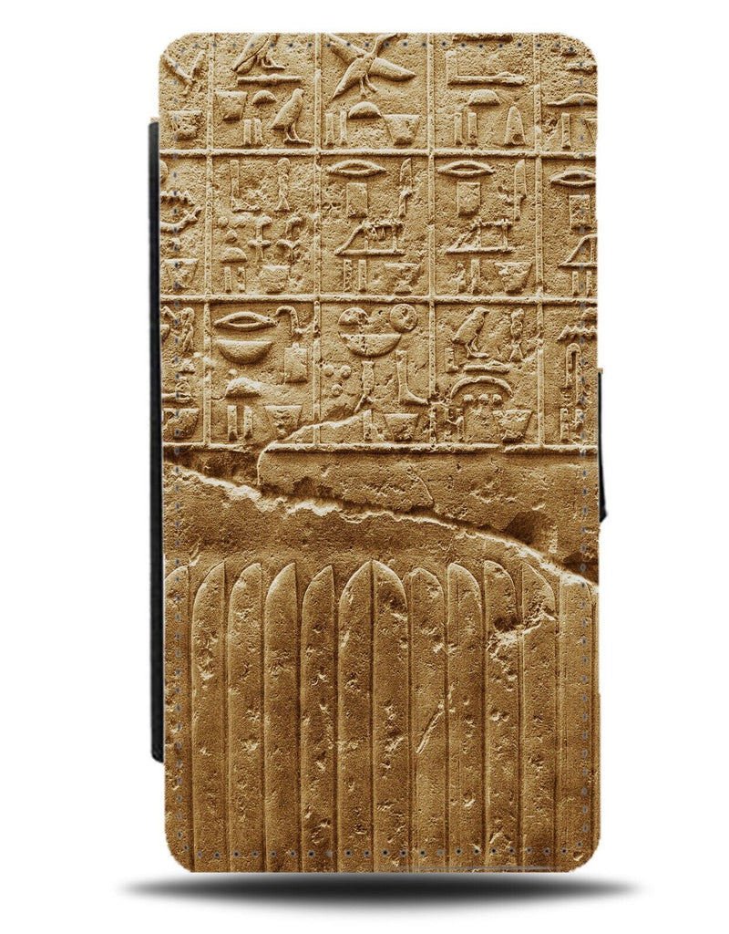 Traditional Egyptian Scripture Flip Wallet Case Egypt Ancient Symbols Word BG58