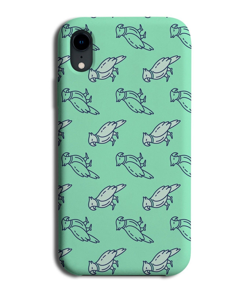 Parrot Pattern Phone Case Cover Parrots Bird Birds Cartoon Kids Blue K811