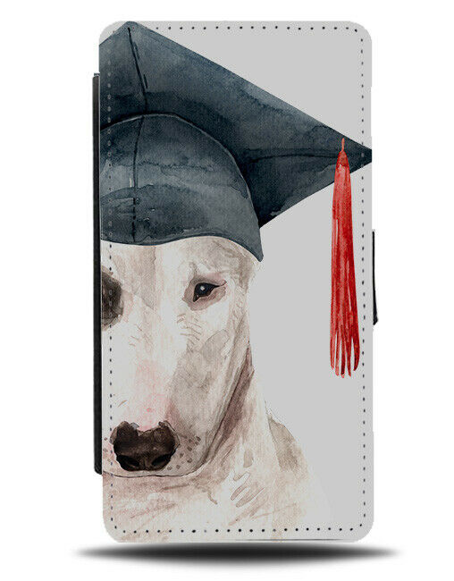 Bull Terrier Flip Wallet Phone Case Dog Graduate Teacher Graduation Hat K507