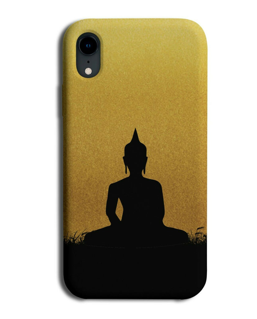 Buddha Silhouette Phone Case Cover Buddhist Statue Buddhism Golden Gold i588