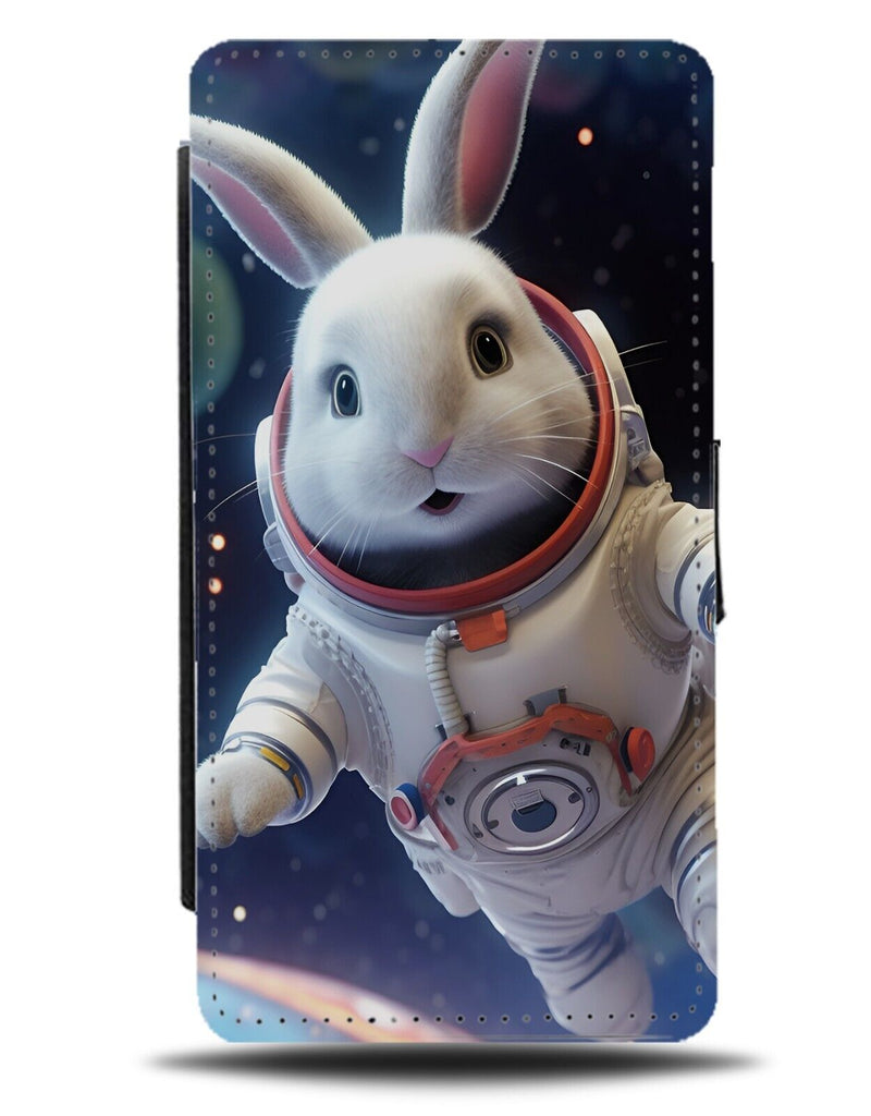 Funny Rabbit Astronaught Flip Wallet Case In Outer Space Bunny Spaceman CB33