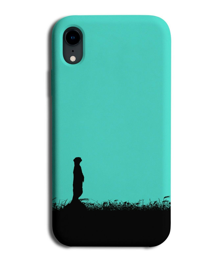 Meerkat Silhouette Phone Case Cover Meerkats Turquoise Green i277
