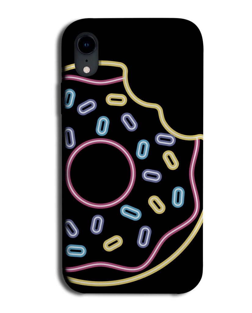 Neon Colourful Doughnut Sign Design Phone Case Cover Half Eaten Bitten Bite P681