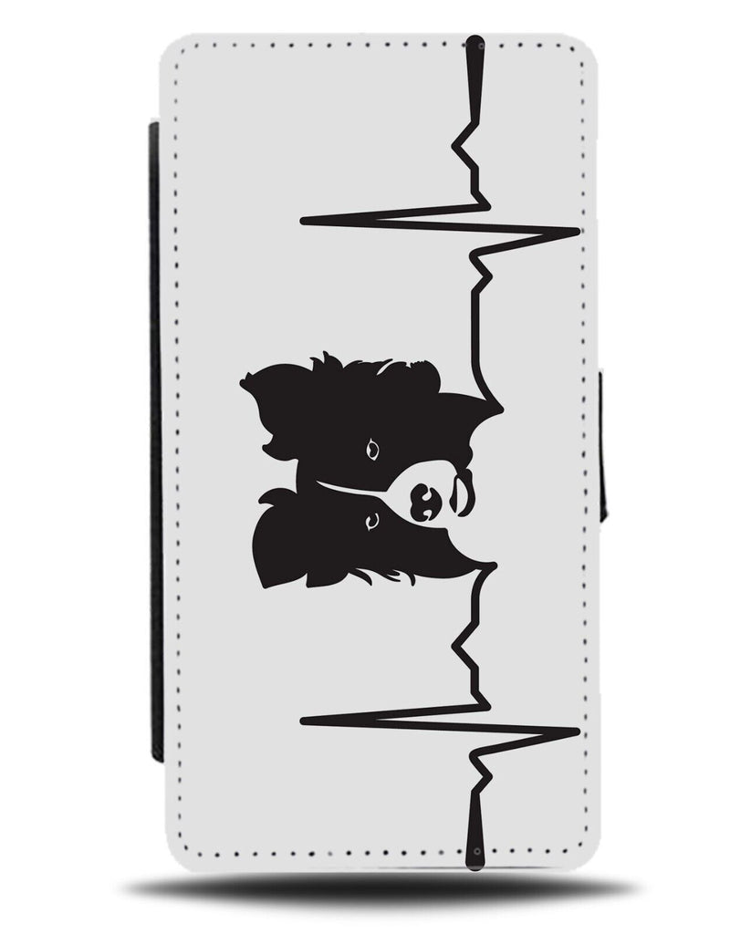 Border Collie Flip Wallet Case Collies Dog Dogs Heartbeat Gift Lover Funny AE78