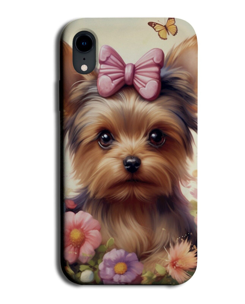 Floral Yorkshire Terrier Phone Case Cover Dog Dogs Flowers Brown Terriers CA12