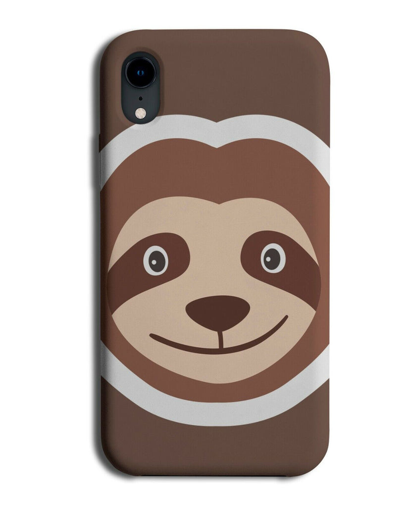 Cartoon Sloth Sticker Design Phone Case Cover Sloths Face Head Brown Kids K282