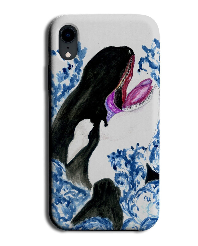 Killer Whale Artwork Phone Case Cover Orcas Head Face Out Of Water Funny BG09