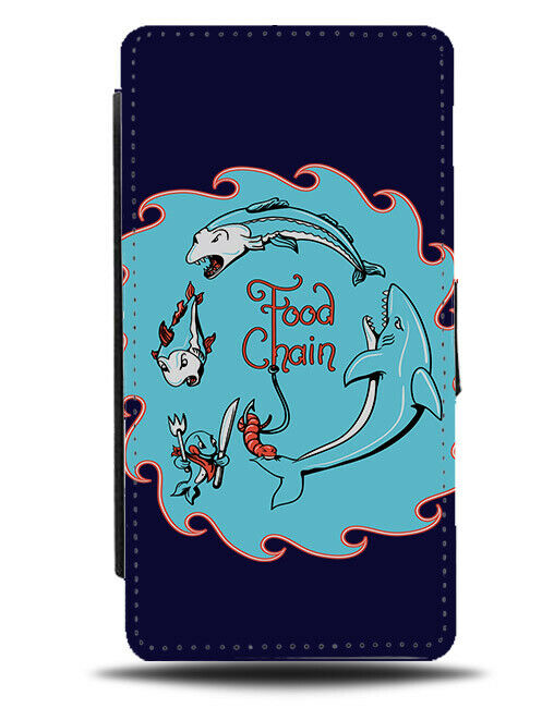 Food Chain Flip Wallet Phone Case Sharks Shark Fish Cycle Of Life Ocean E162