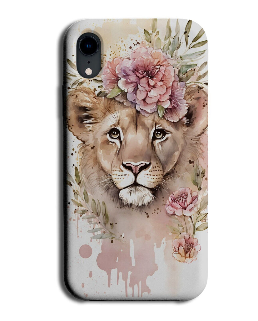Lioness In Flower Crown Phone Case Cover Floral Boho Watercolor Lionesses BD15