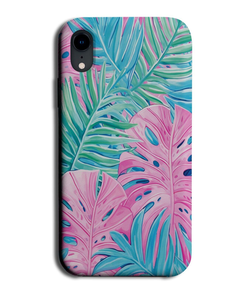 Retro Blue and Pink Coloured Leaves Design Phone Case Cover Baby Jungle CV20