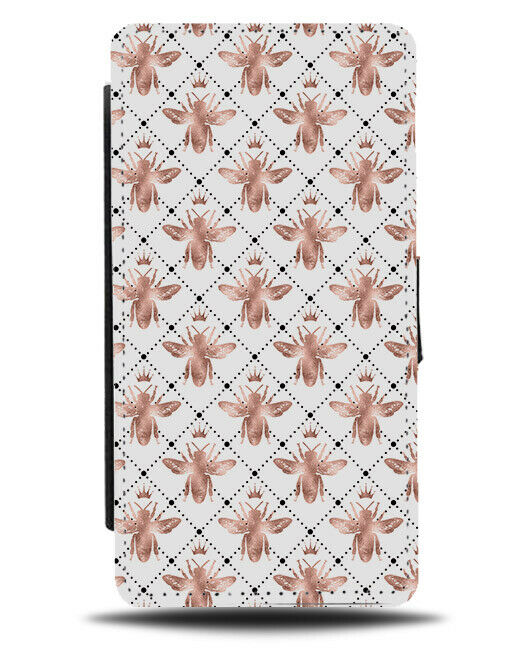 Rose Gold Bees Flip Wallet Case Bee Shape Print Picture Photo Shapes G041