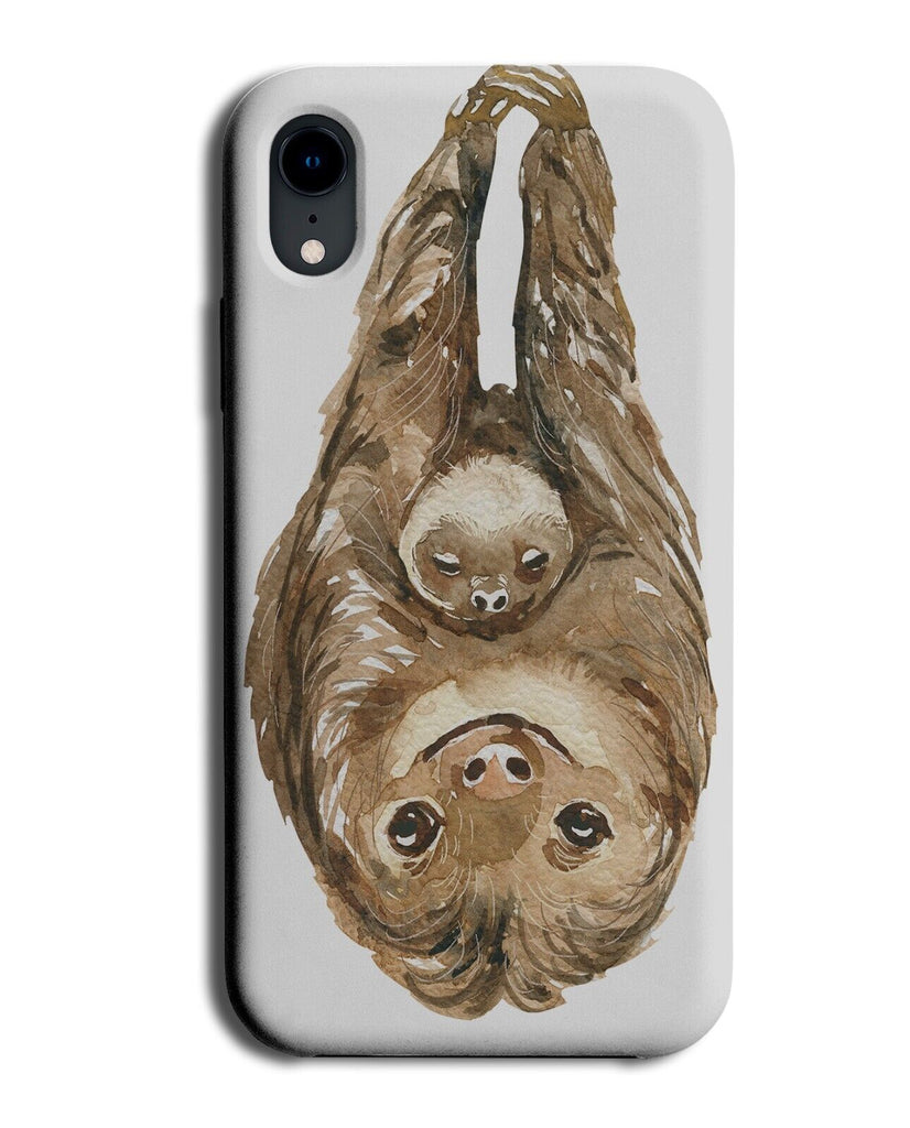 Upside Down Hanging Momma Sloth Phone Case Cover Mummy Mum Sloths Baby CU36