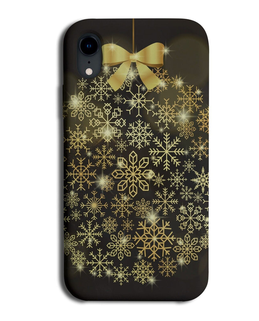 Black and Gold Christmas Bauble Snowflakes Phone Case Cover Posh Fancy Snow N751
