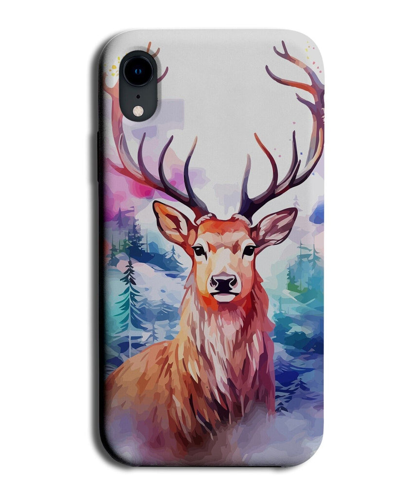 Watercolour Christmas Reindeer Phone Case Cover Reindeers Oil Painting DE10