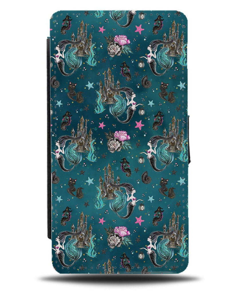 Mermaids Kingdom Flip Wallet Case Mermaid Little Castle Under Underwater CS64