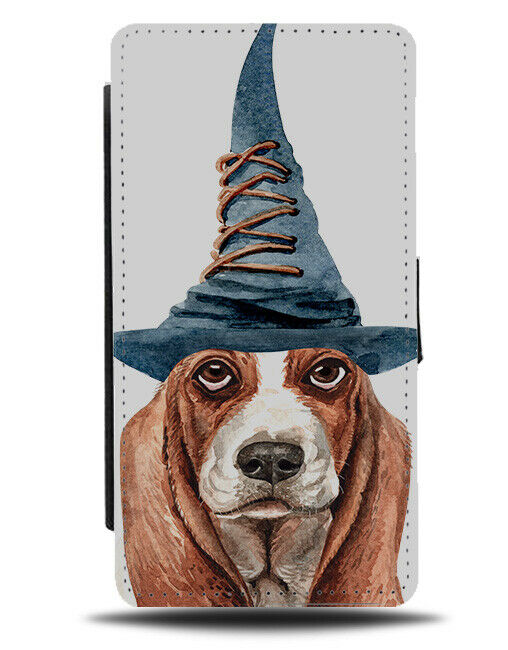 Basset Hound Flip Wallet Phone Case Dog Dogs Wizard Hat Magic Magician K488