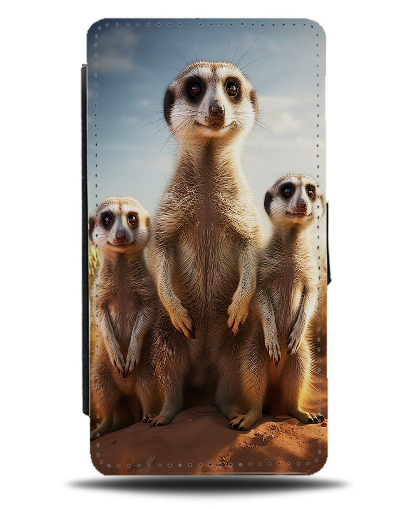 Pack Of Meerkats Flip Wallet Case The Meerkat Africa African Mob Mobs Funny DD66