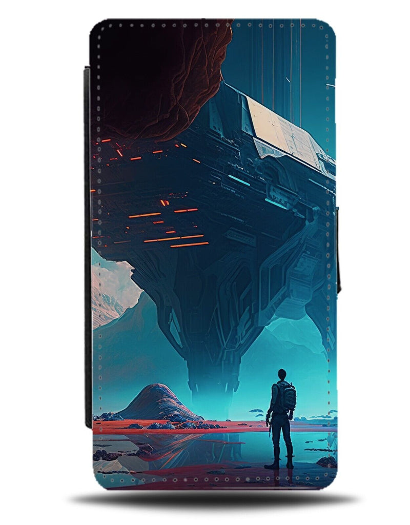 Outer Space Scifi Flip Wallet Case Sci-Fi Sci Fi Spaceship Planets Style CG57
