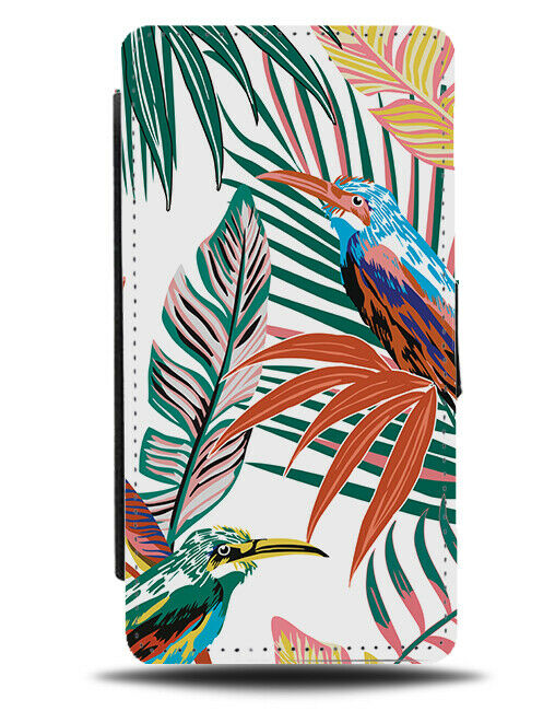 Neon Colourful Rainforest Jungle Flip Wallet Case Bird Birds Drawing F691