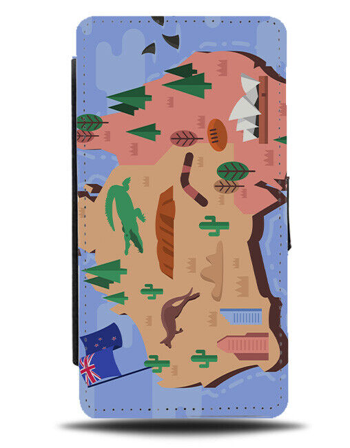 Australian Map Flip Wallet Case Atlas Continent Shape Country Australia i985