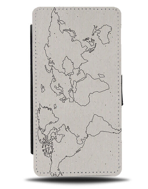 Vintage World Map Flip Wallet Case Atlas Countries Earth Shapes K886