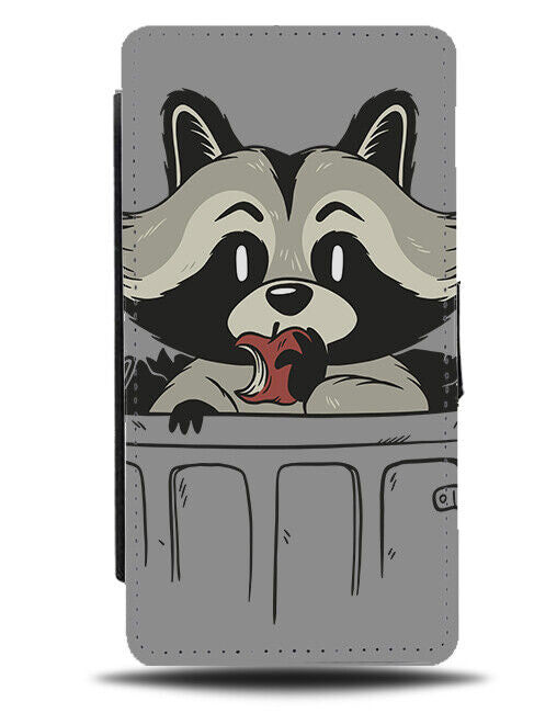 Raccoon In Bin Cartoon Flip Wallet Case Raccoons Animal Trash Can K949