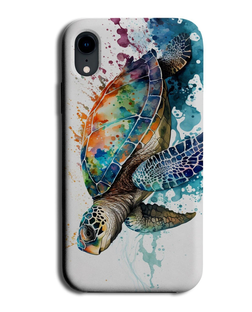 Colourful Splash Sea Turtle Phone Case Cover Painting Look Style Turtles LP83