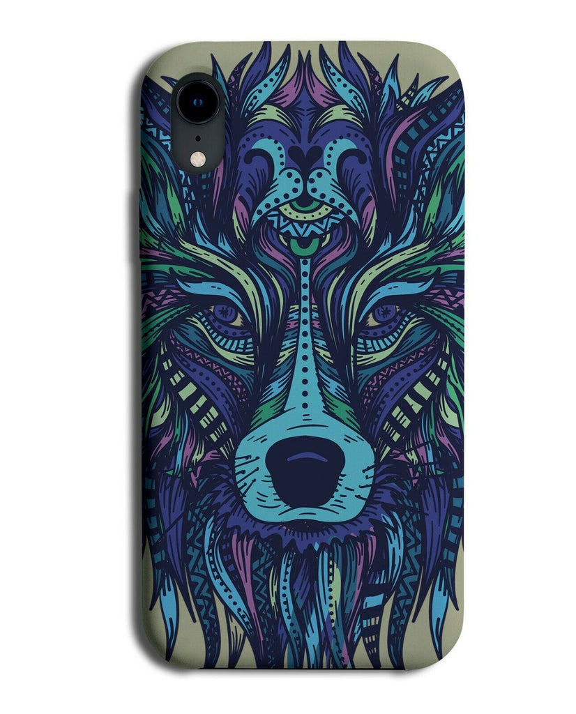 Tribal Wolfs Head Phone Case Cover Wolves Wolf Hair Neon Green Pattern K467