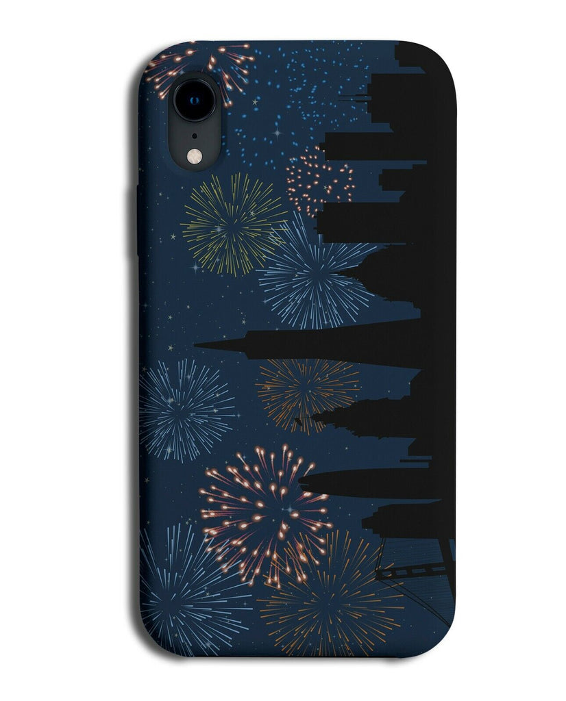 Fireworks Display Picture Phone Case Cover Firework Sky Night Silohuette K874