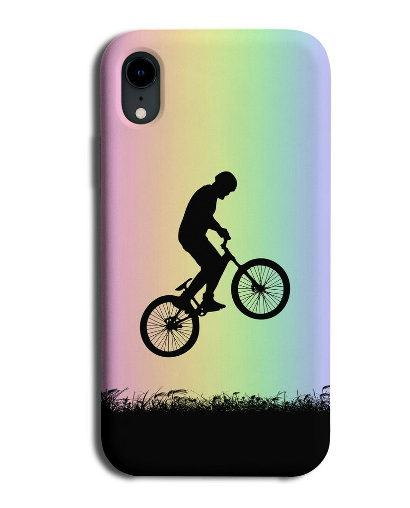 BMX Silhouette Phone Case Cover BMXer Bike Wheels Colourful Rainbow i648