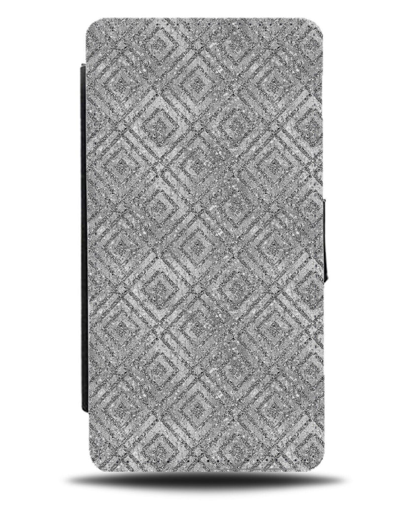 Silver Metallic Print Flip Wallet Case Coloured Colour Grey Patterning Mens CN26