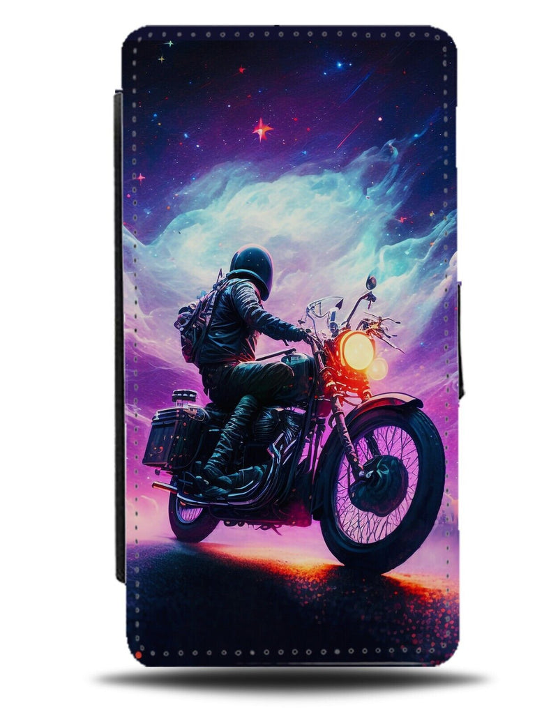 Artistic Fun Motorbike Style Flip Wallet Case Colourful Cool Fun In Space CH81