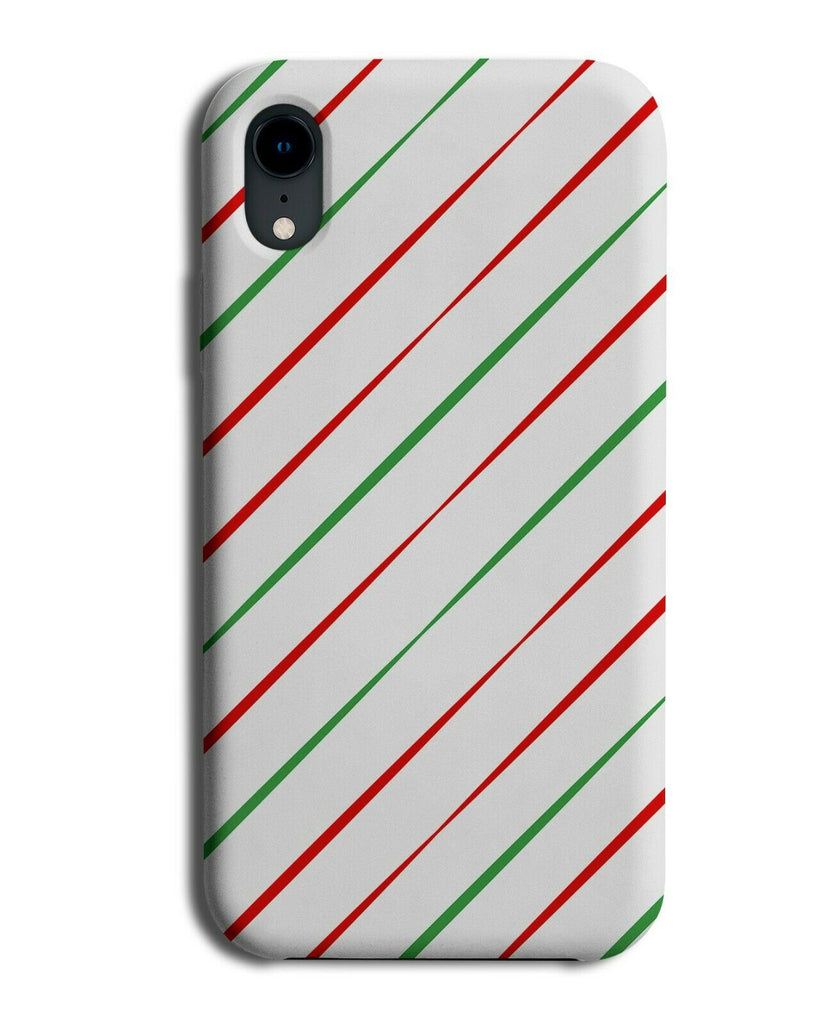 Thin Green Red & White Lined Christmas Patterning Phone Case Cover Pattern H798