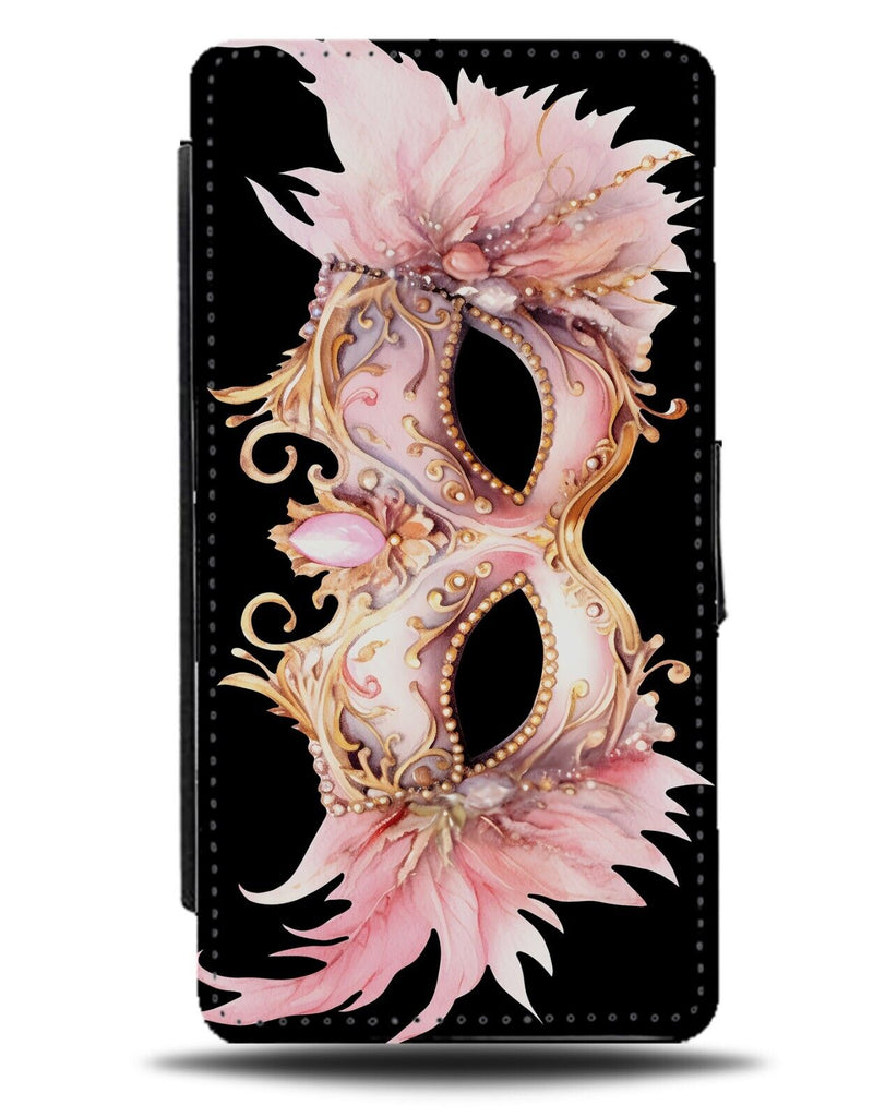Pink Masquerade Mask Flip Wallet Case Ball Masks Masquerades Theme Mardi CU78
