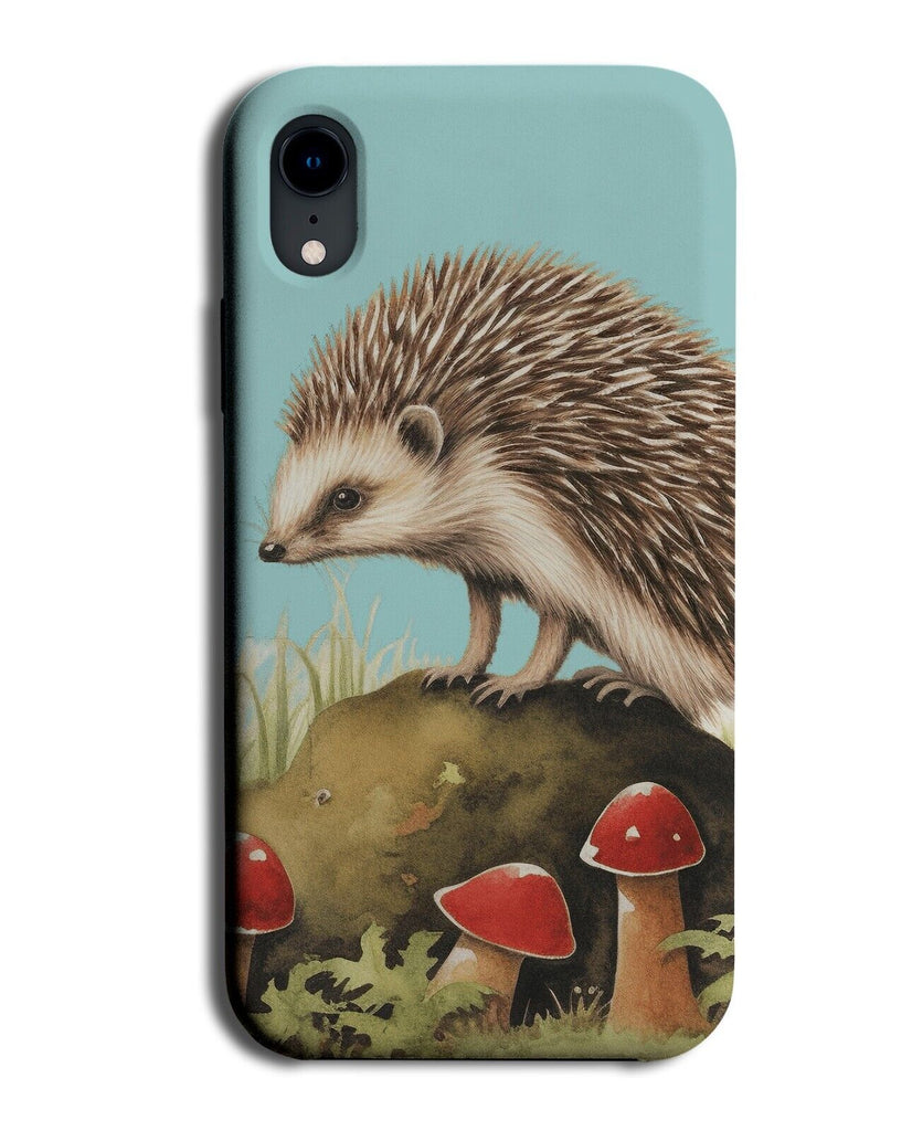 Wild Hedgehog Painting Phone Case Cover Hedgehogs Mushroom Mushrooms Animal DA72