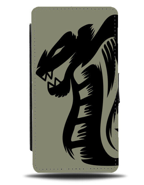 Artistic Cobra Snake Design Flip Wallet Case Sketched Art Painting Snakes K304