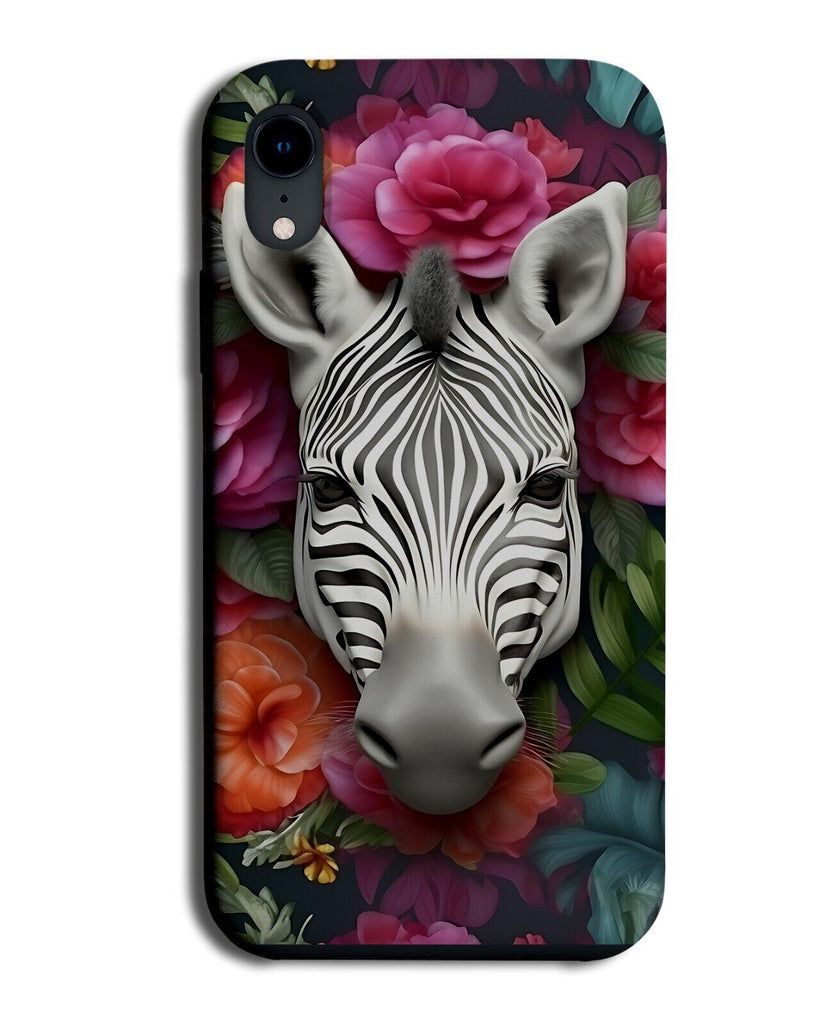 Boho Zebra Head Phone Case Cover Face Flowers Floral Design Style Zebras BX27