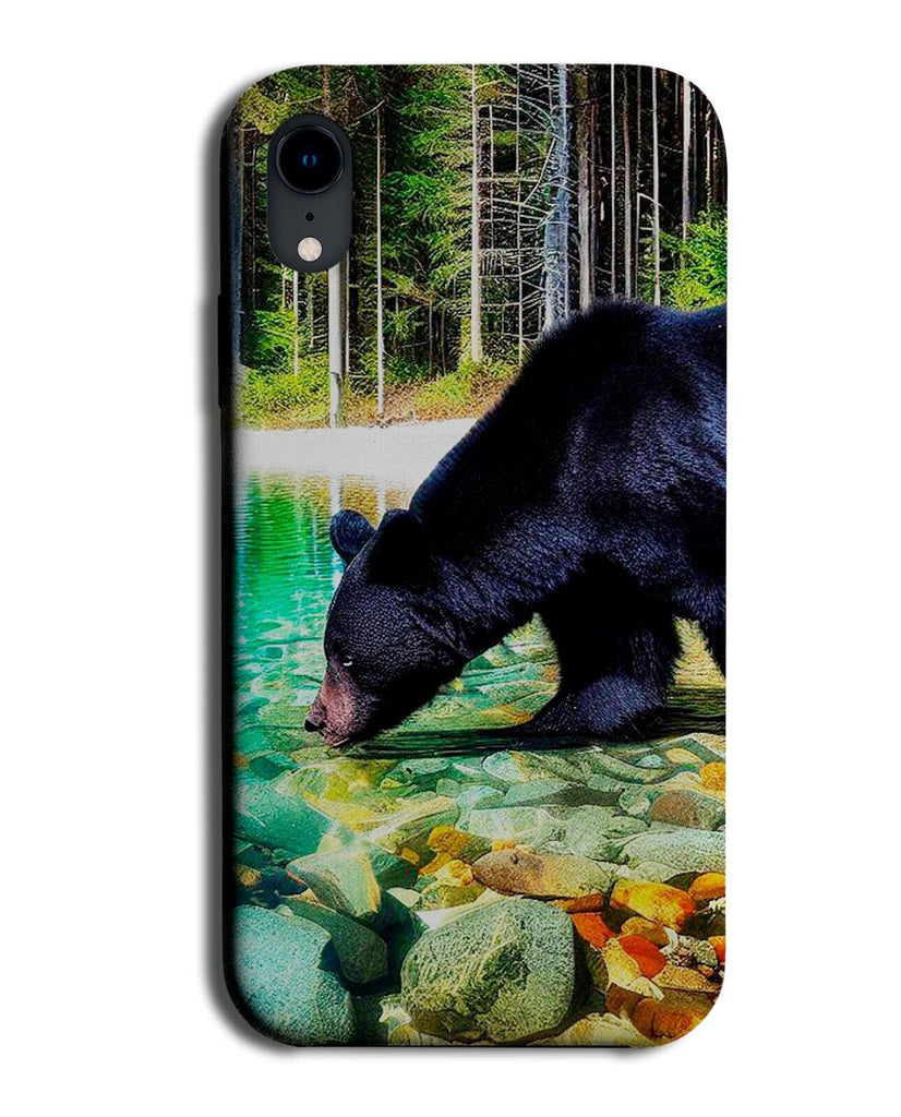 Black Bear Phone Case Cover Bears Watering Hole Woods American European CZ18