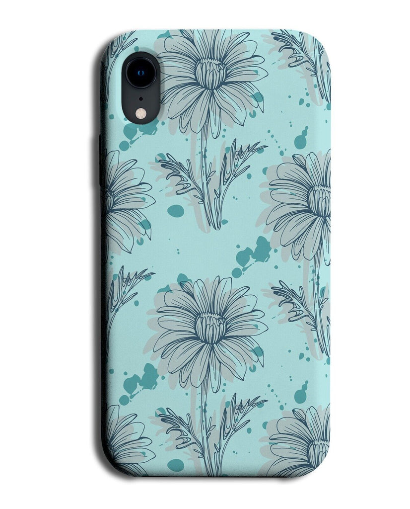 Blue Chamomile Painting Art Print Phone Case Cover Paint Flower Daisy Leaf AI18