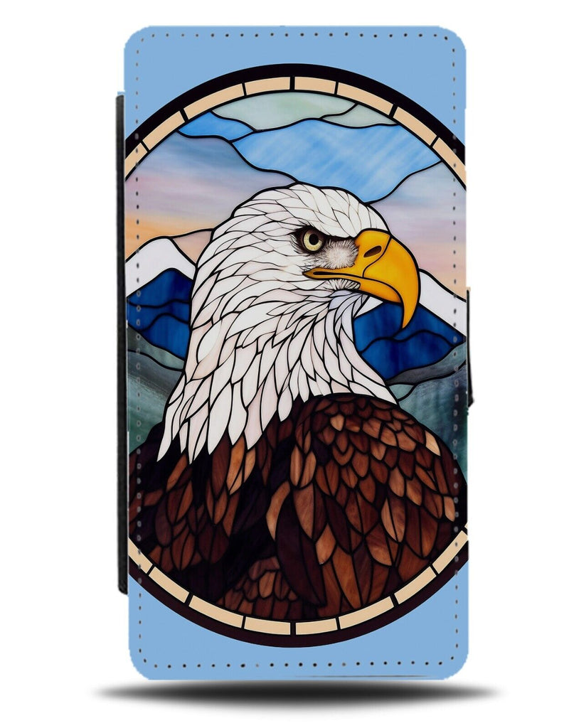American Bald Eagle Stained Glass Window Design Flip Wallet Case North Head CY93
