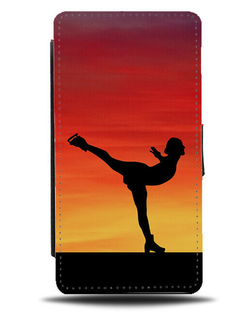 Ice Skating Flip Cover Wallet Phone Case Skates Skater Figure Sunset Sunny i762